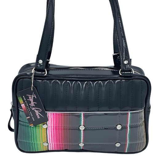 Lincoln Tote Bag - Mexican Blanket  / Grease Black - Leopard Lining