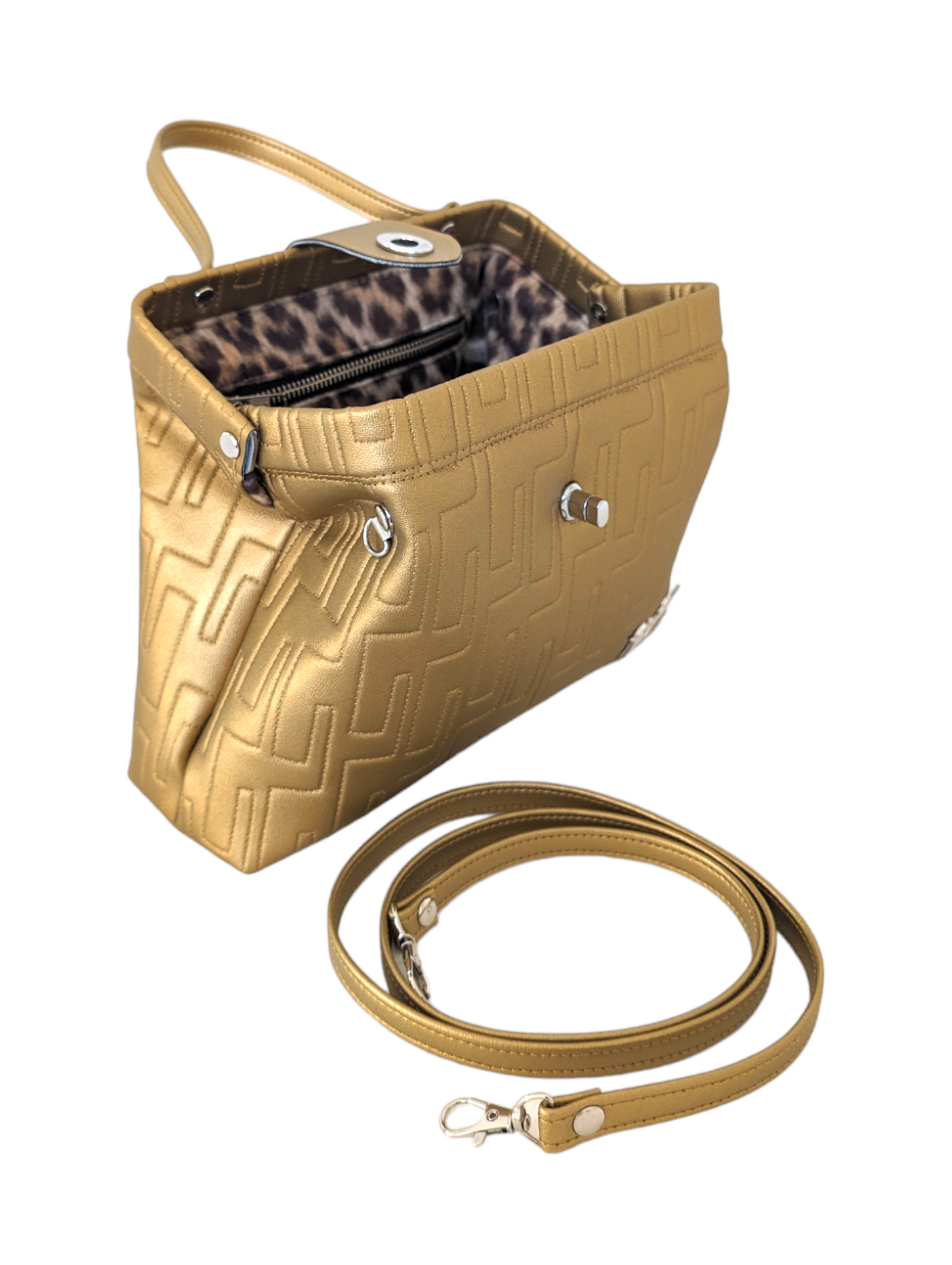 Audrey Bag - Atomic Gold / Velvet Leopard Lining