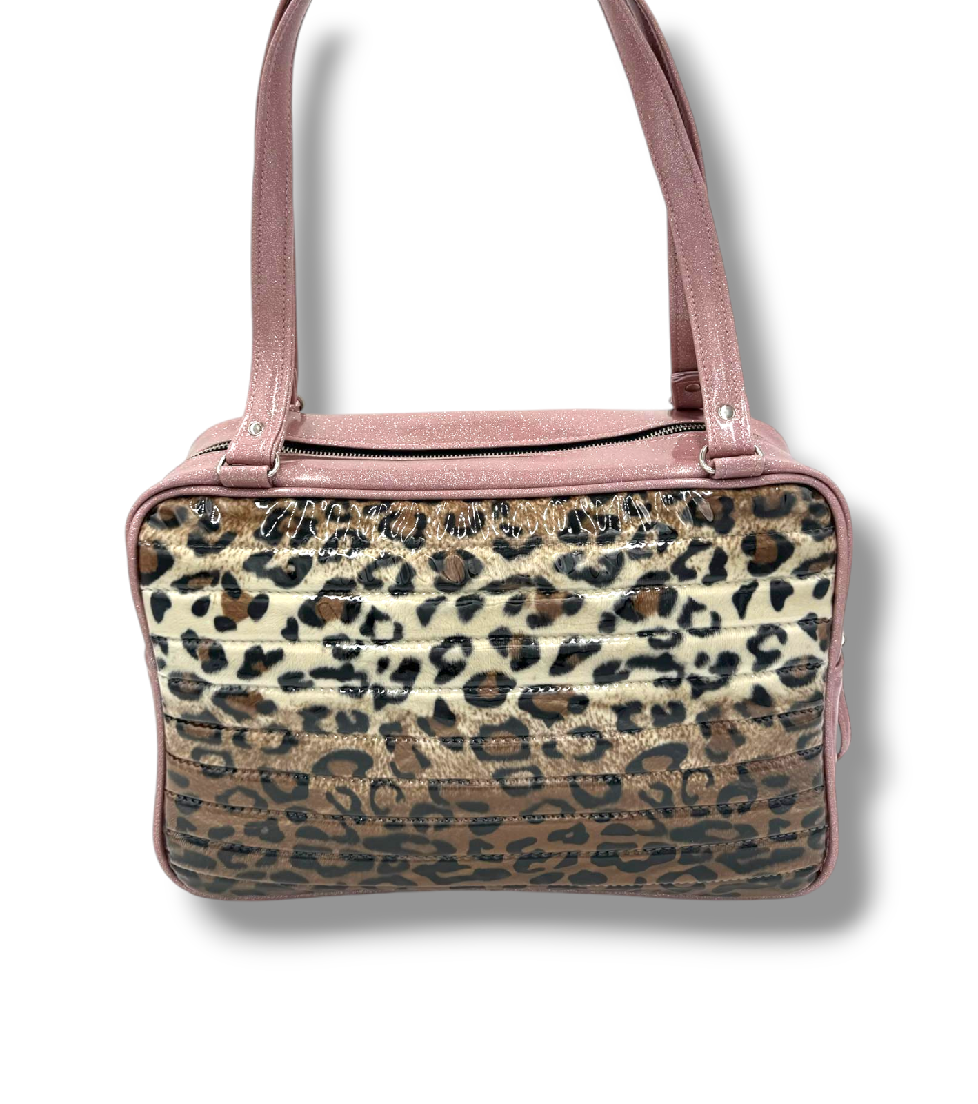 Limited Edition Virgin Mary Bag - Leopard / Blush Pink Glitter - Leopard Lining