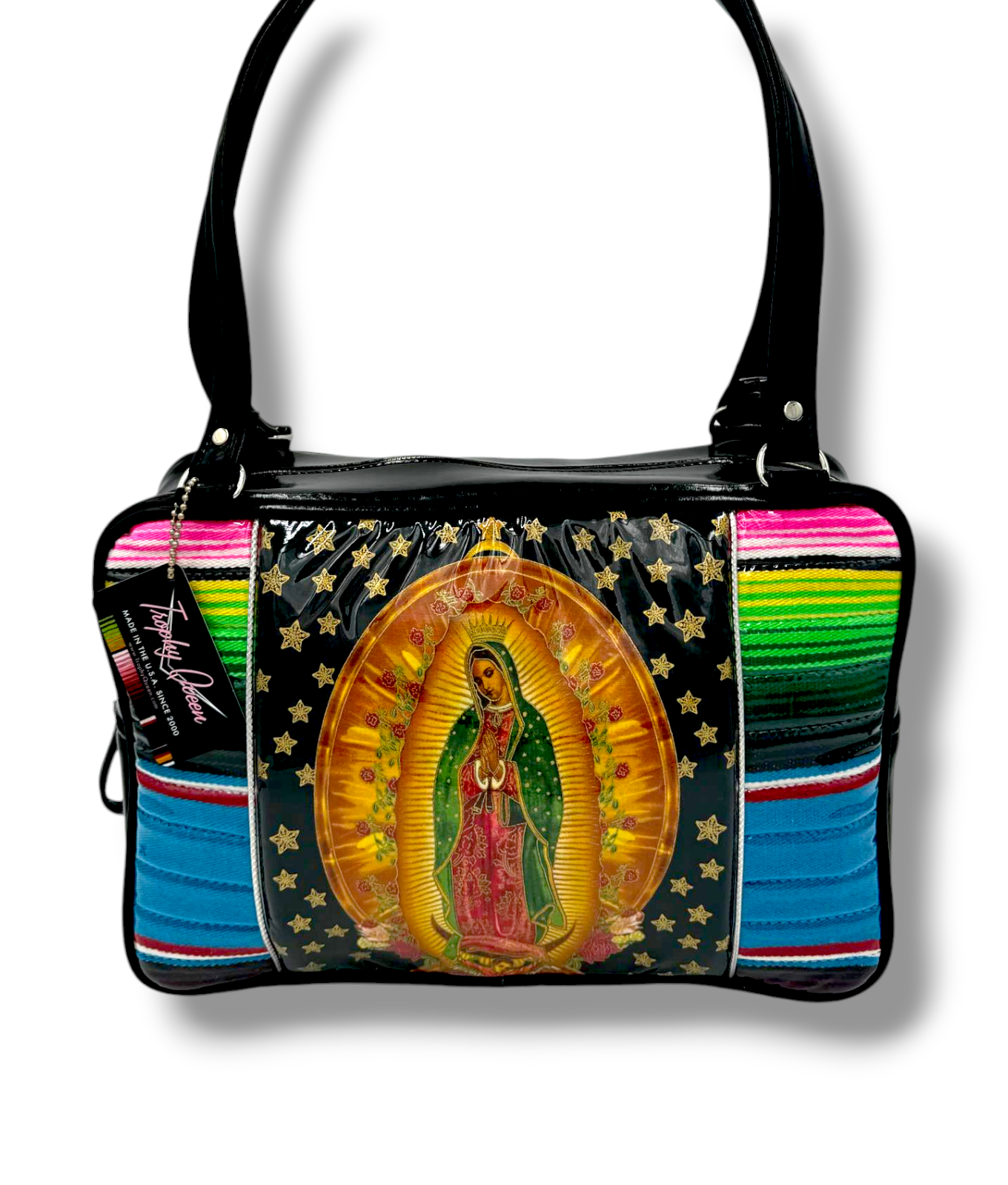 Limited Edition Virgin Mary Bag - Turquoise Mex / Grease Black - Leopard Lining