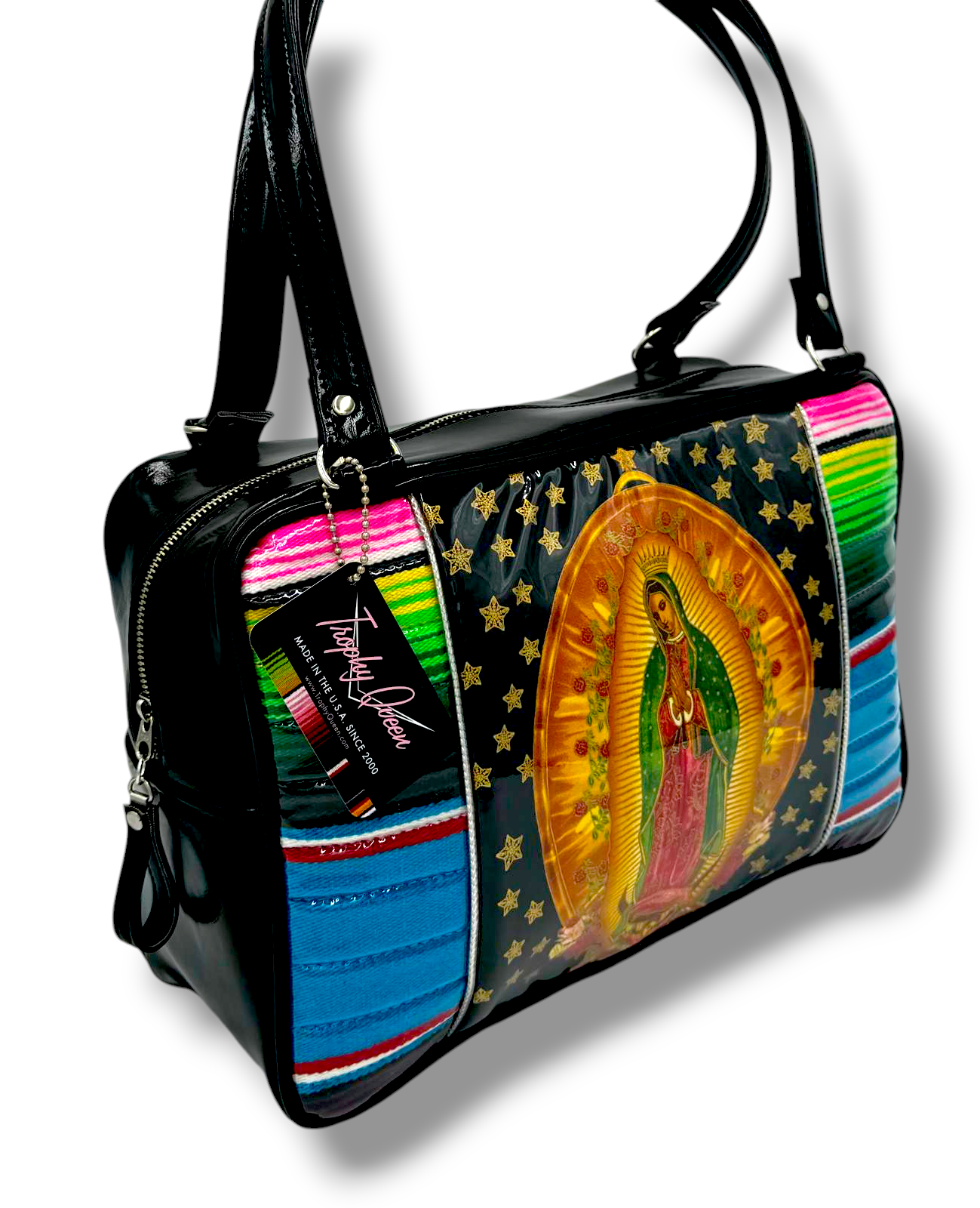 Limited Edition Virgin Mary Bag - Turquoise Mex / Grease Black - Leopard Lining