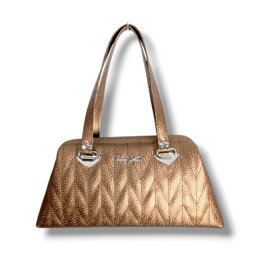 Dita Handbag with Firebird Pleating  - Copper Penny / Leopard Lining