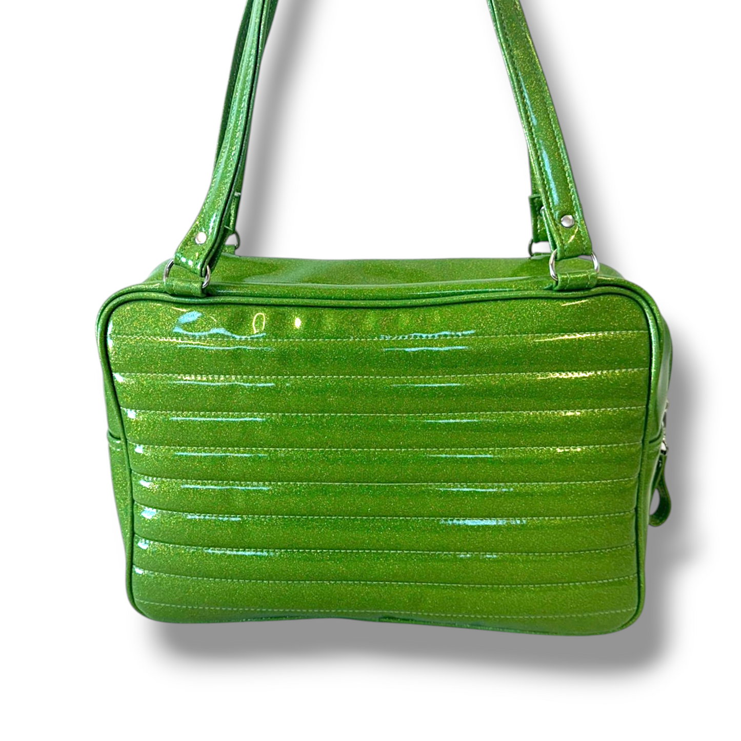 Limited Edition Virgin Mary Bag - Lime Green Glitter / Leopard Lining