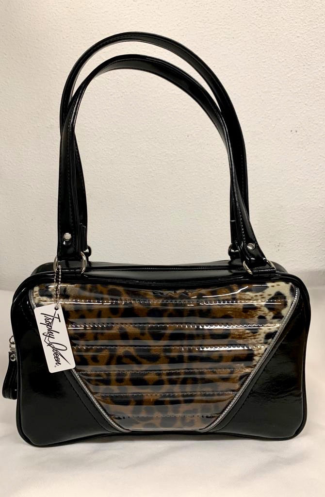 Black tote with leopard lining sale