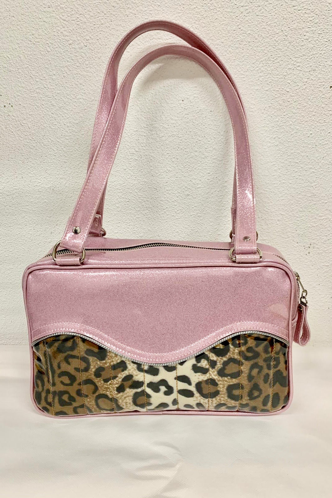 Raviani purchases Pink Studded Bling Leopard Cow Fur Large Tote Shoulder Bag Purse